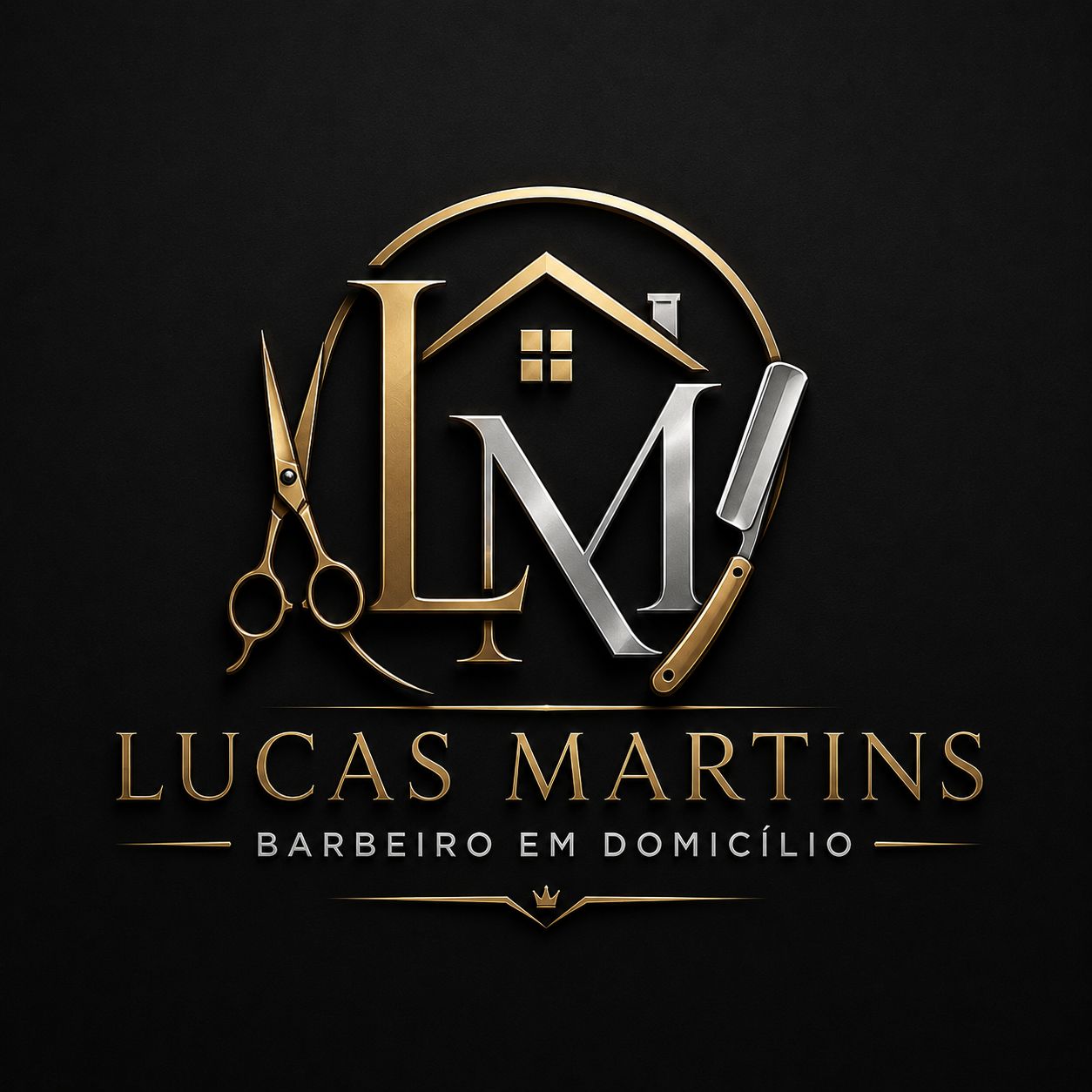 Logotipo Lucas Martins - Barbeiro em Domicílio